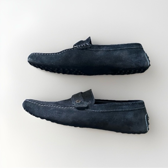 Tods Men Black‎ Loafers Suede Driving Silver Branded Button Size 8 main image 7